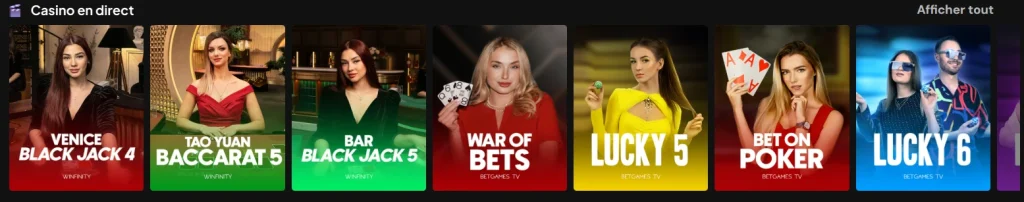 Redneckspins Casino sélection de jeux live avec blackjack baccarat et poker